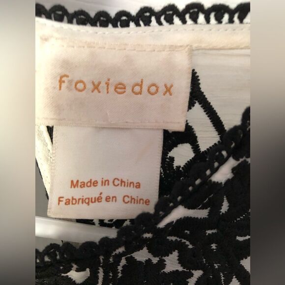 Anthropologie Foxiedox Embroidered  lace mini Dress Ruffle xs pit to pit 17.5” - Picture 5 of 14